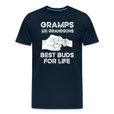 Gramps and Grandsons Best Buds for Life Men's Premium T-Shirt - deep navy