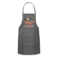 Candice Floral Hair Stylist Adjustable Apron - charcoal