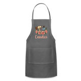 Candice Floral Hair Stylist Adjustable Apron - charcoal