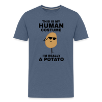 This Is My Human Costume I'm Really a Potato Men's Premium T-Shirt - heather blue