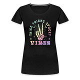 Thick Thighs Spooky Vibes Pastel Goth Women’s Premium T-Shirt - black