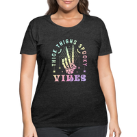 Thick Thighs Spooky Vibes Pastel Goth Women’s Curvy T-Shirt - deep heather