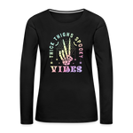 Thick Thighs Spooky Vibes Women's Premium Long Sleeve T-Shirt - black