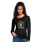 Thick Thighs Spooky Vibes Women's Premium Long Sleeve T-Shirt - charcoal grey