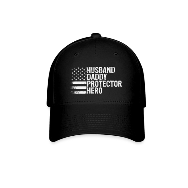 Husband Daddy Protector Hero Baseball Cap - black