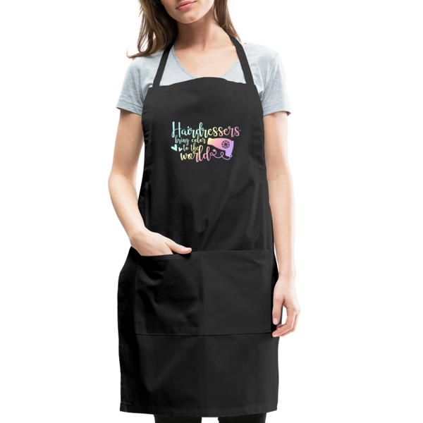 Hairdressers Bring Color to the World Adjustable Apron - black