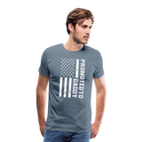 Promoted to Daddy American Flag Men's Premium T-Shirt - steel blue