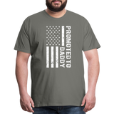 Promoted to Daddy American Flag Men's Premium T-Shirt - asphalt gray