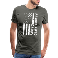 Promoted to Daddy American Flag Men's Premium T-Shirt - asphalt gray