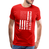 Promoted to Daddy American Flag Men's Premium T-Shirt - red