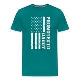 Promoted to Daddy American Flag Men's Premium T-Shirt - teal