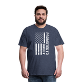 Promoted to Daddy American Flag Men's Premium T-Shirt - heather blue