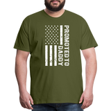 Promoted to Daddy American Flag Men's Premium T-Shirt - olive green