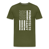 Promoted to Daddy American Flag Men's Premium T-Shirt - olive green