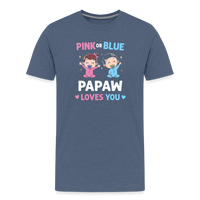 Pink or Blue Papaw Loves You Men's Premium T-Shirt - heather blue