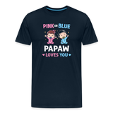 Pink or Blue Papaw Loves You Men's Premium T-Shirt - deep navy