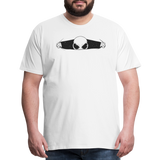 Peeking Grey Alien Men's Premium T-Shirt - white