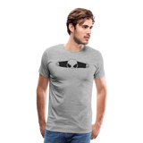 Peeking Grey Alien Men's Premium T-Shirt - heather gray