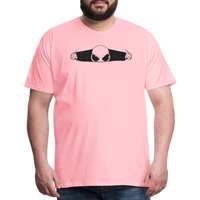 Peeking Grey Alien Men's Premium T-Shirt - pink