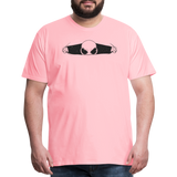 Peeking Grey Alien Men's Premium T-Shirt - pink