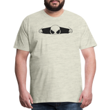Peeking Grey Alien Men's Premium T-Shirt - heather oatmeal