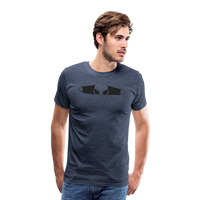 Peeking Grey Alien Men's Premium T-Shirt - heather blue