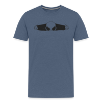 Peeking Grey Alien Men's Premium T-Shirt - heather blue