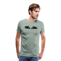 Peeking Grey Alien Men's Premium T-Shirt - steel green