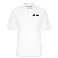 Peeking Alien Men's Pique Polo Shirt - white
