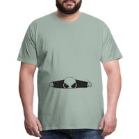 Alien Bursting Out of Stomach Men's Premium T-Shirt - steel green