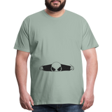 Alien Bursting Out of Stomach Men's Premium T-Shirt - steel green