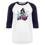 Mermaid Witch Baseball T-Shirt - white/navy