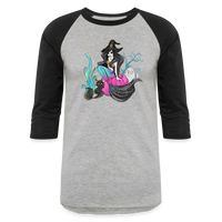 Mermaid Witch Baseball T-Shirt - heather gray/black