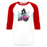 Mermaid Witch Baseball T-Shirt - white/red