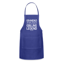 Grandad the Man the Myth the Grilling Legend Adjustable Apron - royal blue