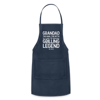 Grandad the Man the Myth the Grilling Legend Adjustable Apron - navy