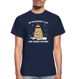 On the Naughty List and I Regret Nothing Cat Christmas Gildan Ultra Cotton Adult T-Shirt - navy