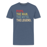 Pops the Man the Myth the Legend Men's Premium T-Shirt - heather blue