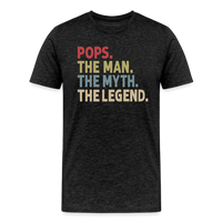 Pops the Man the Myth the Legend Men's Premium T-Shirt - charcoal grey