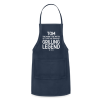 Tom the Man the Myth the Grilling Legend Adjustable Apron - navy