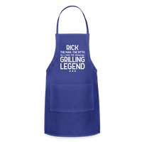 Rick the Man the Myth the Grilling Legend Adjustable Apron - royal blue