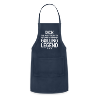 Rick the Man the Myth the Grilling Legend Adjustable Apron - navy