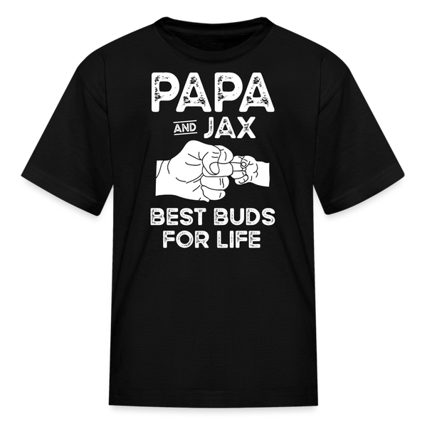 Papa and Jax Best Buds for Life Kids' T-Shirt - black
