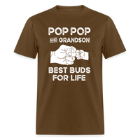 Pop Pop and Grandson Best Buds for Life Unisex Classic T-Shirt - brown