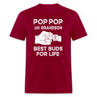 Pop Pop and Grandson Best Buds for Life Unisex Classic T-Shirt - dark red