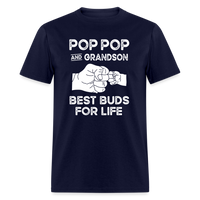 Pop Pop and Grandson Best Buds for Life Unisex Classic T-Shirt - navy
