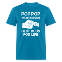 Pop Pop and Grandson Best Buds for Life Unisex Classic T-Shirt - turquoise