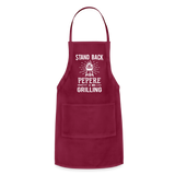 Stand Back Pepere Is Grilling Adjustable Apron - burgundy