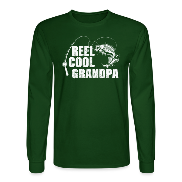 Reel Cool Grandpa Men's Long Sleeve T-Shirt - forest green