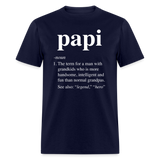 Papi Definition Unisex Classic T-Shirt - navy